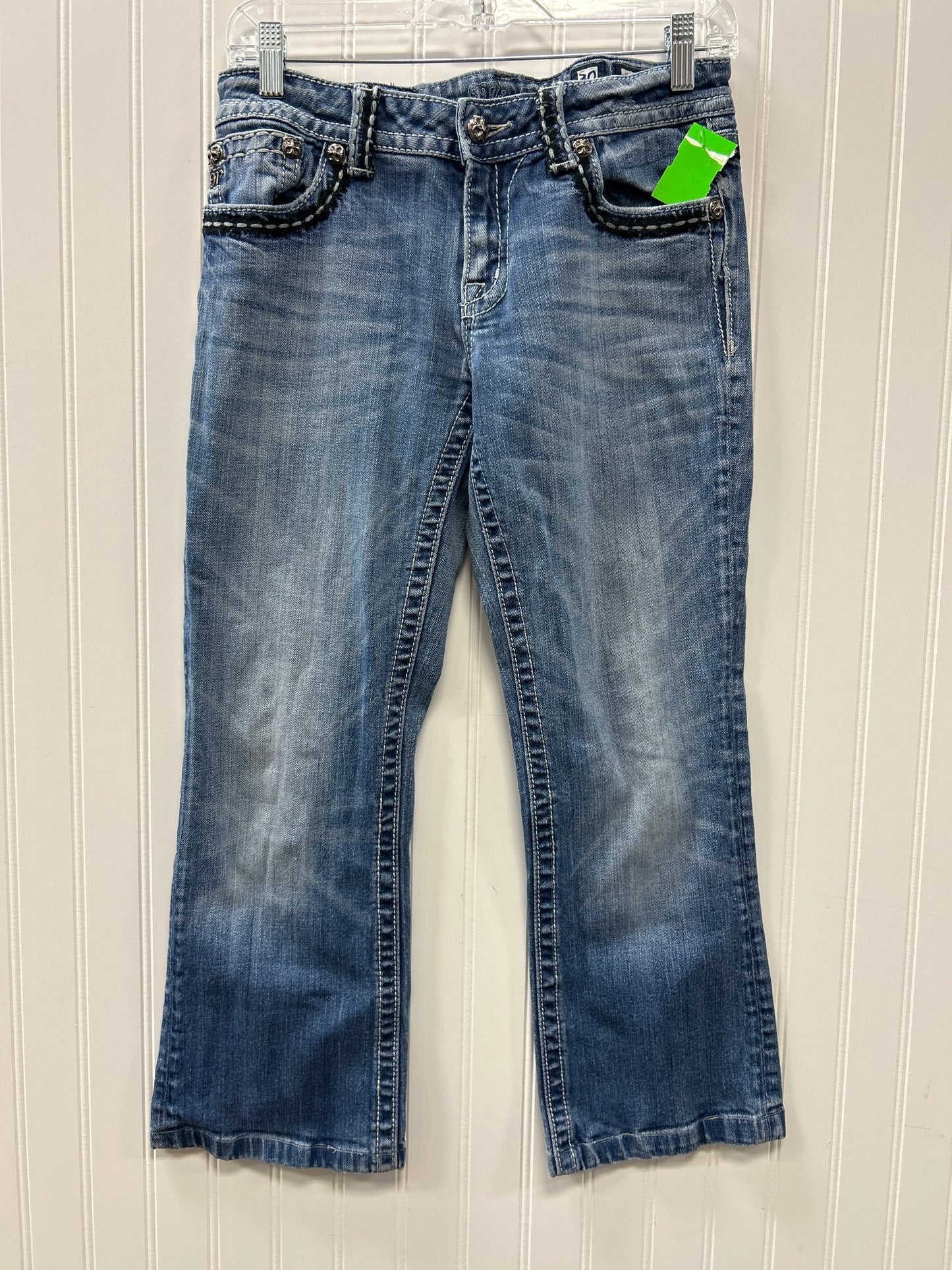 Jeans Cropped By Rock Revival In Blue Denim, Size:8