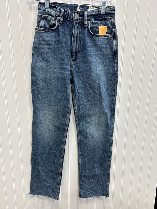 Jeans Straight By Rag And Bone In Blue Denim, Size:0