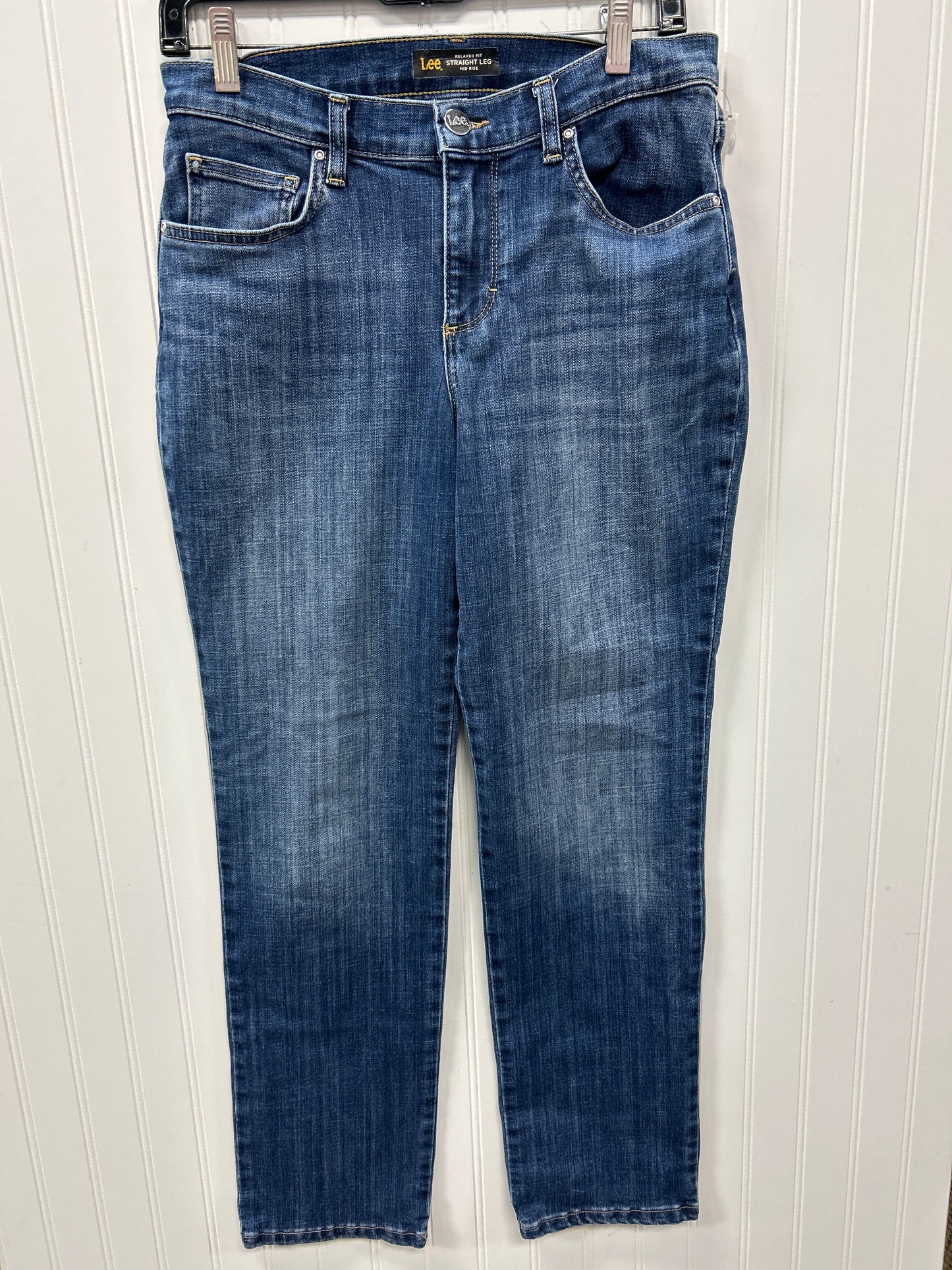 Jeans Straight By Lee In Blue Denim, Size:6