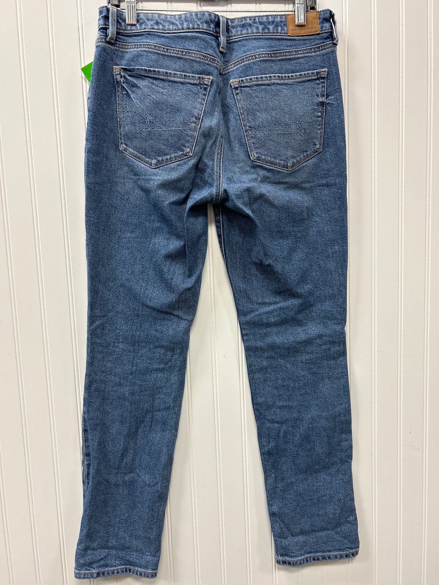 Jeans Straight By American Eagle In Blue Denim, Size:4