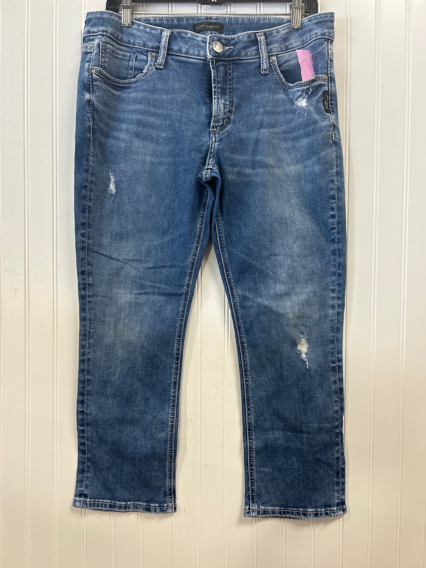 Jeans Wide Leg By Silver In Blue Denim, Size:8