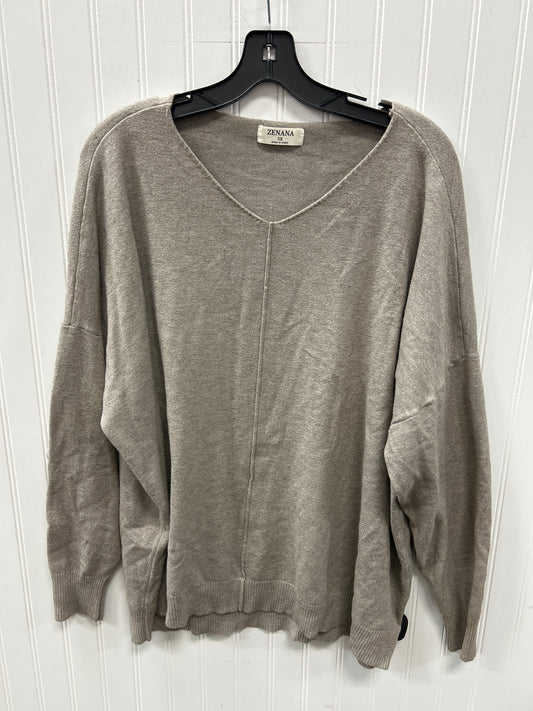 Top Ls By Zenana In Taupe, Size:3X