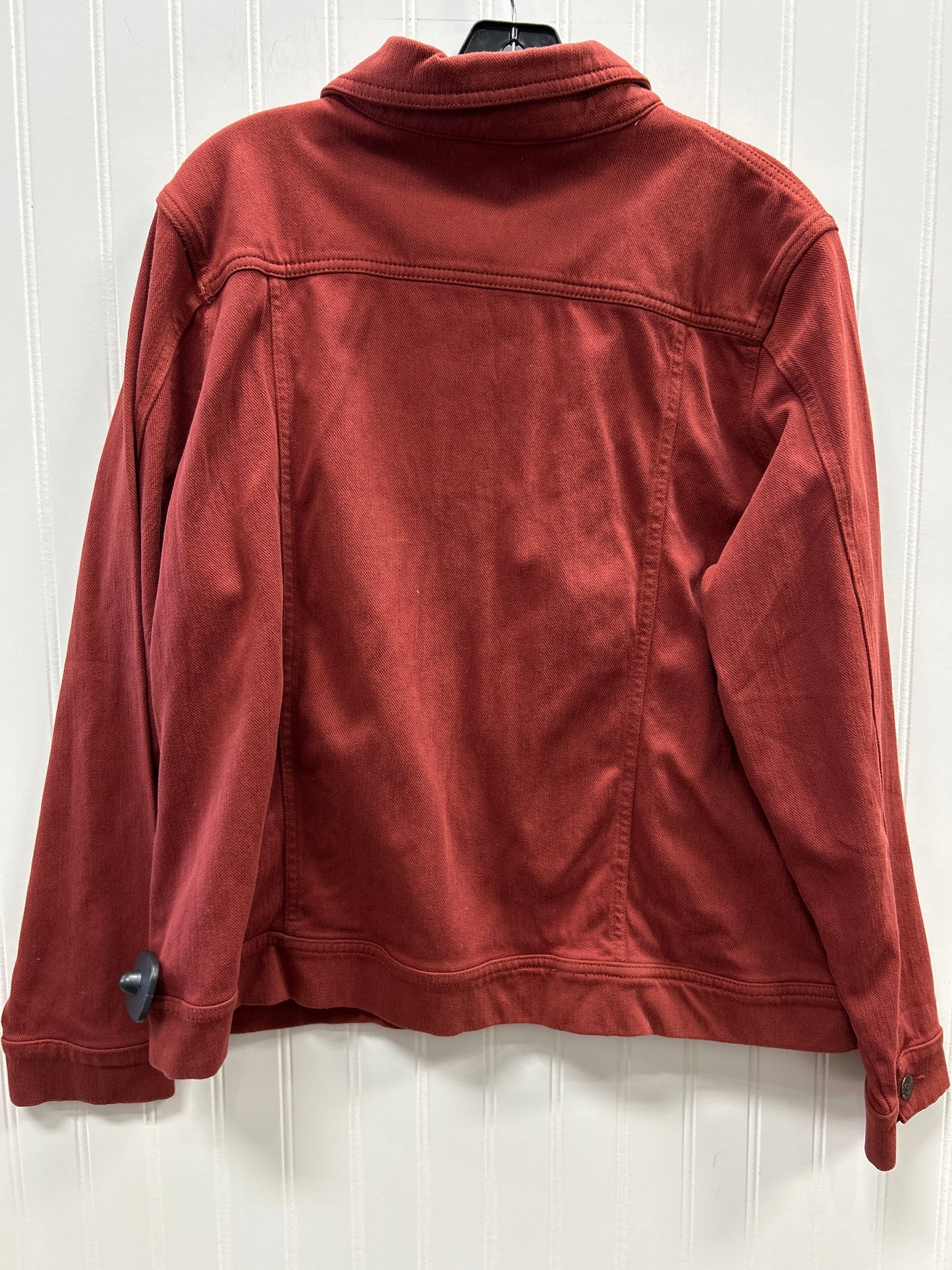 Jacket Denim By Coldwater Creek In Red Denim, Size:Xl NWT