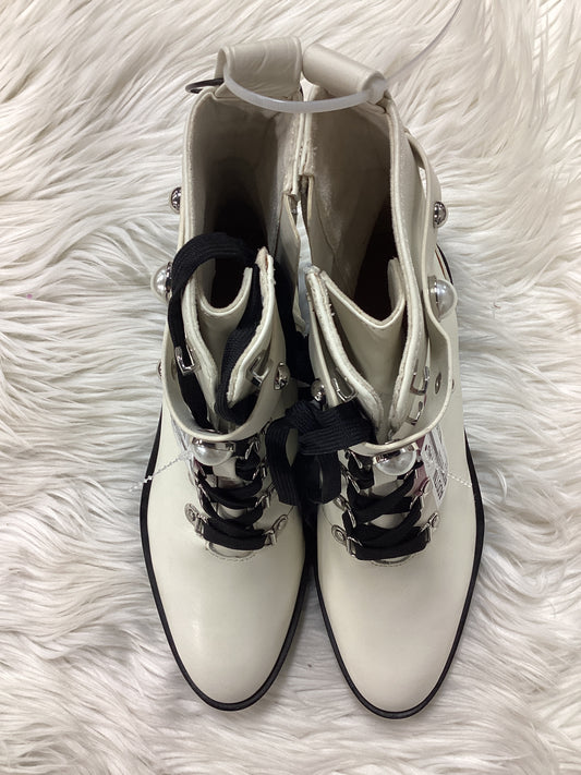 Boots Designer By Karl Lagerfeld In Cream, Size:8.5