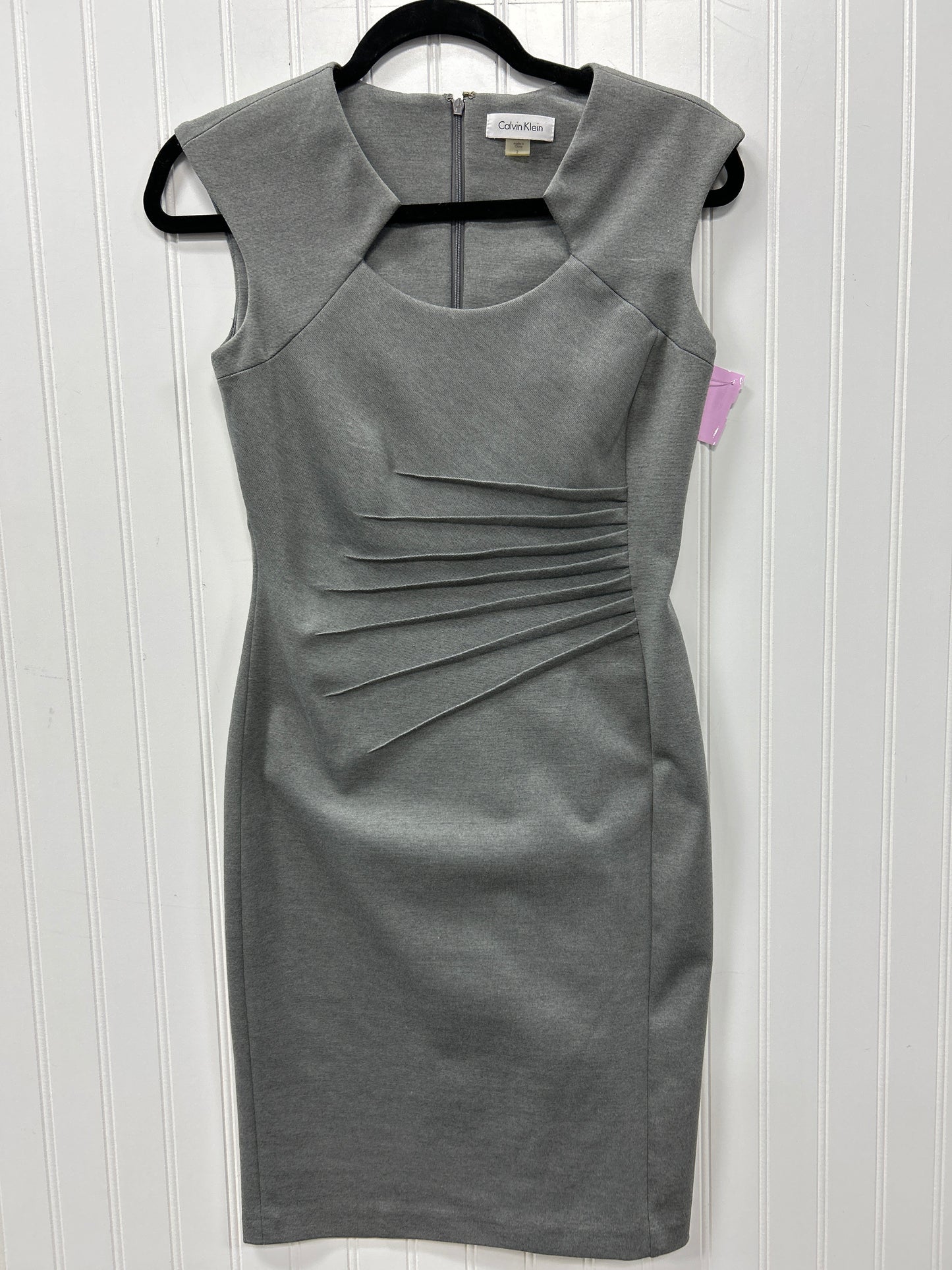 Dress Work By Calvin Klein In Grey, Size:2