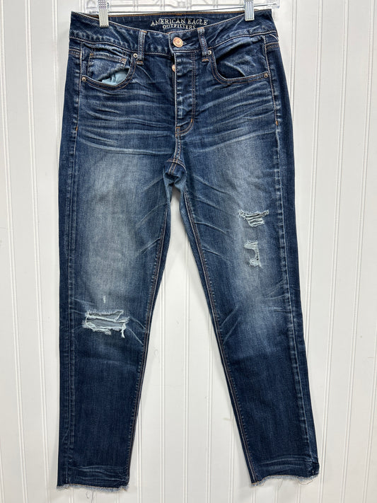 Jeans Straight By American Eagle In Blue Denim, Size:4