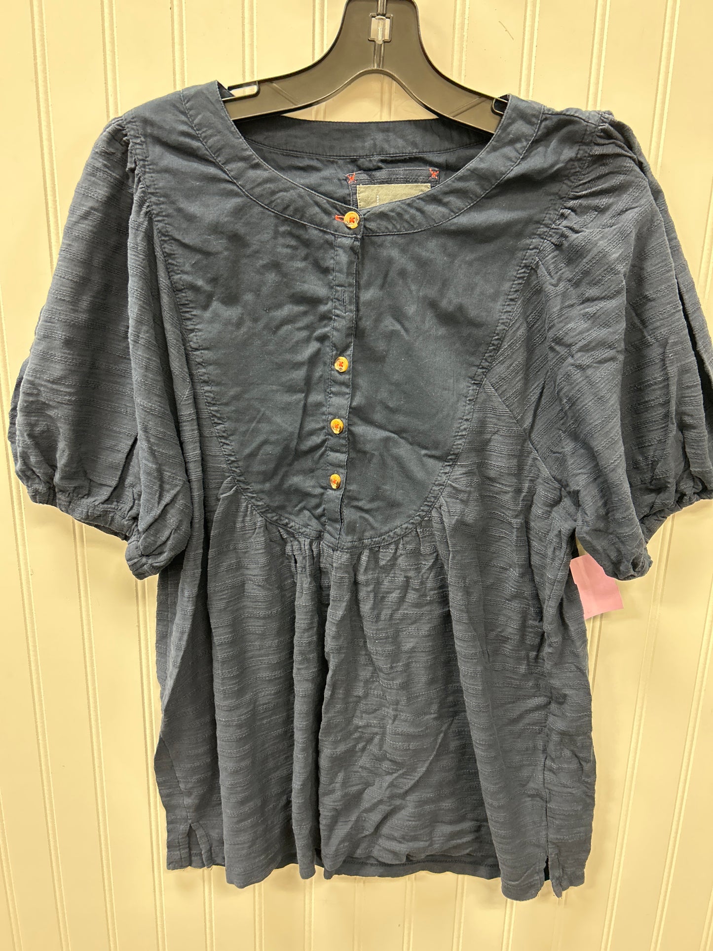 Blouse Ss By Anthropologie In Navy, Size:M