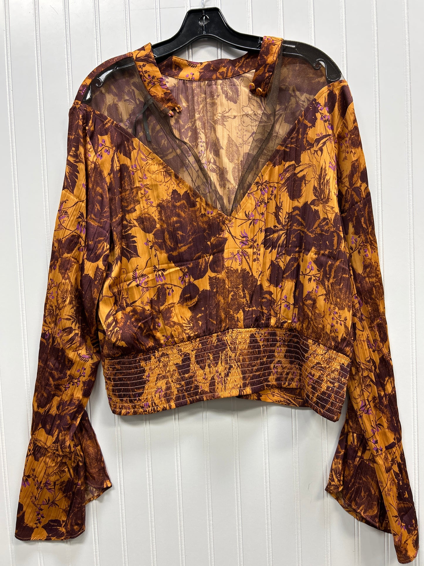 Top Ls By Anthropologie In Orange, Size:Xl