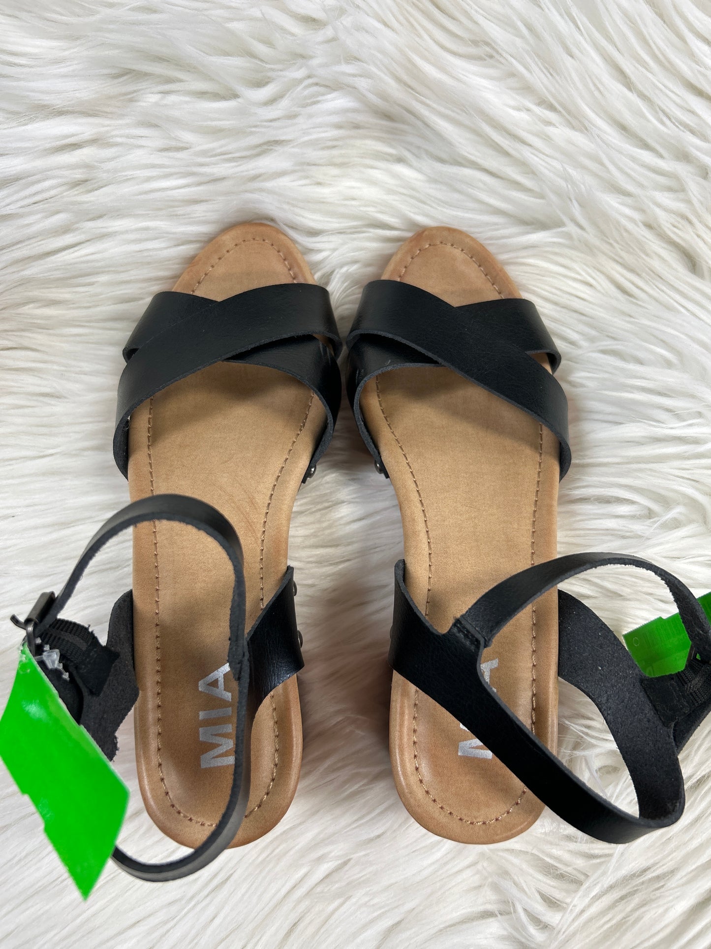 Sandals Heels Block By Mia In Black, Size:7.5