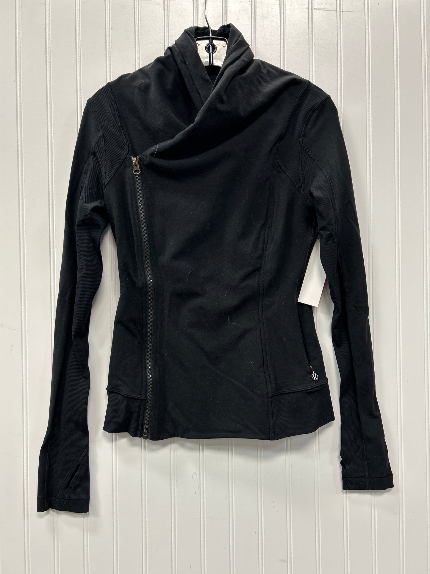 Athletic Jacket By Lululemon In Black, Size:6