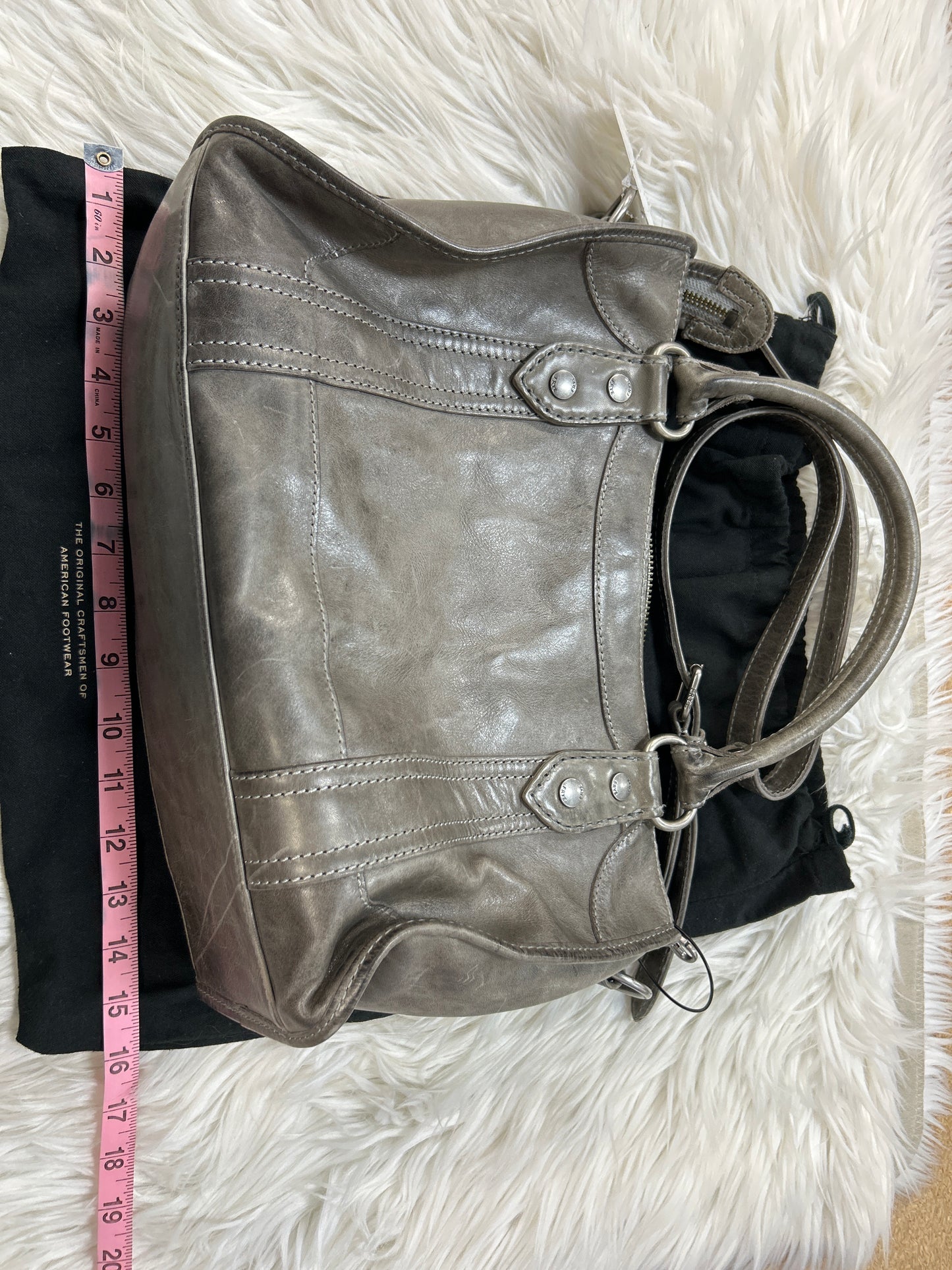 Handbag Designer By Frye In Grey, Size:Medium
