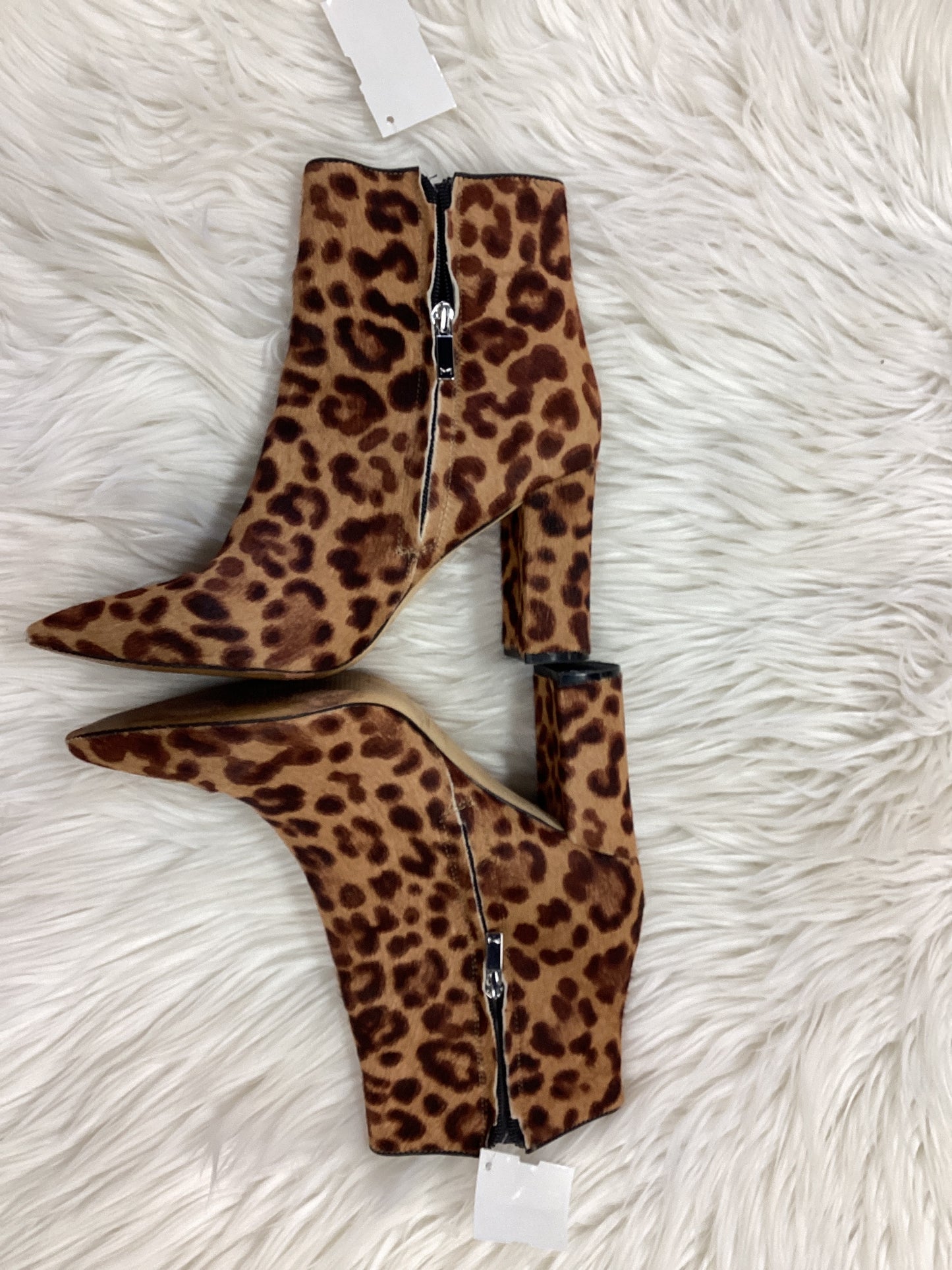 Boots Ankle Heels By Marc Fisher In Animal Print, Size:7