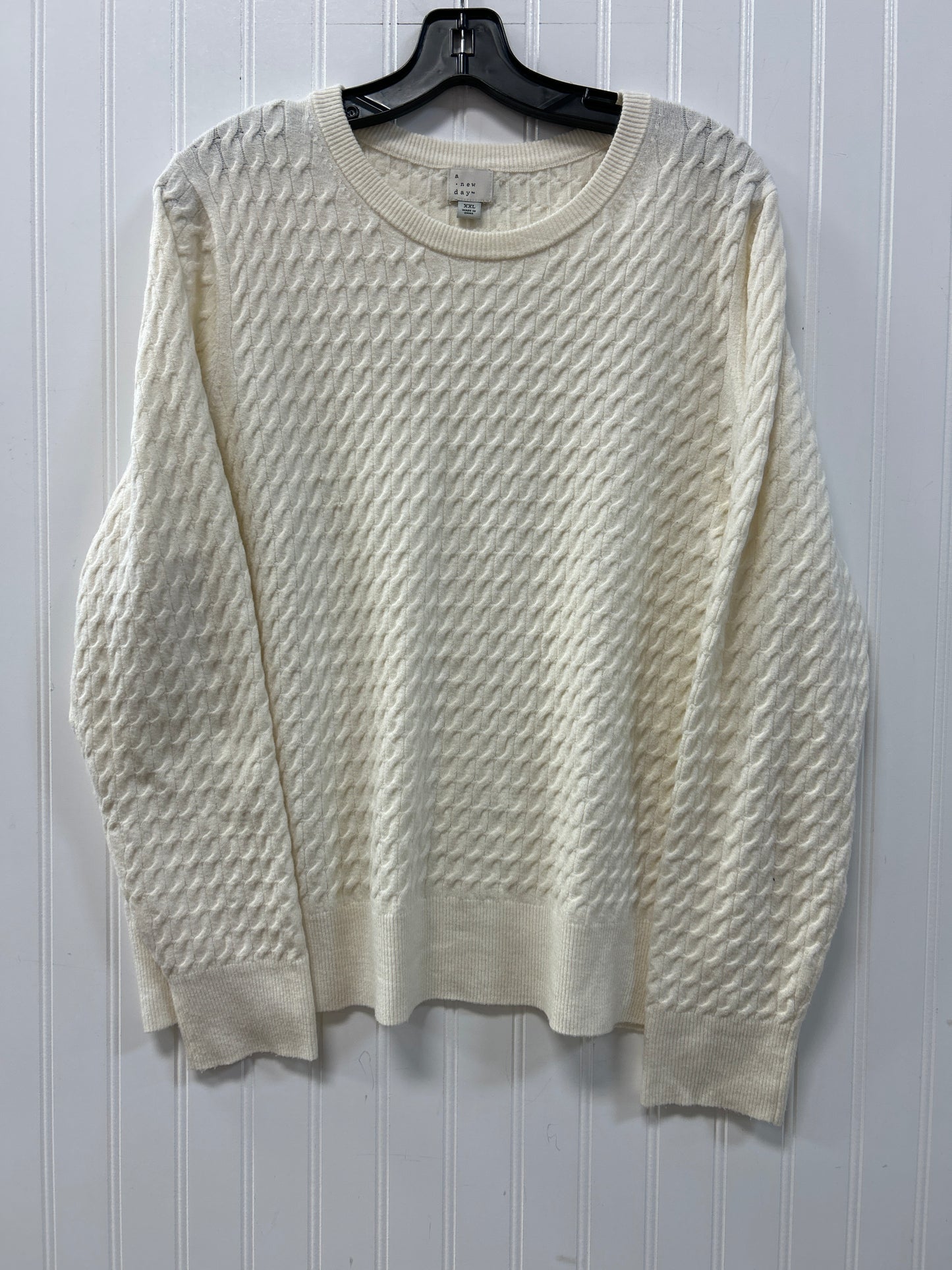 Sweater By A New Day In Cream, Size:1X