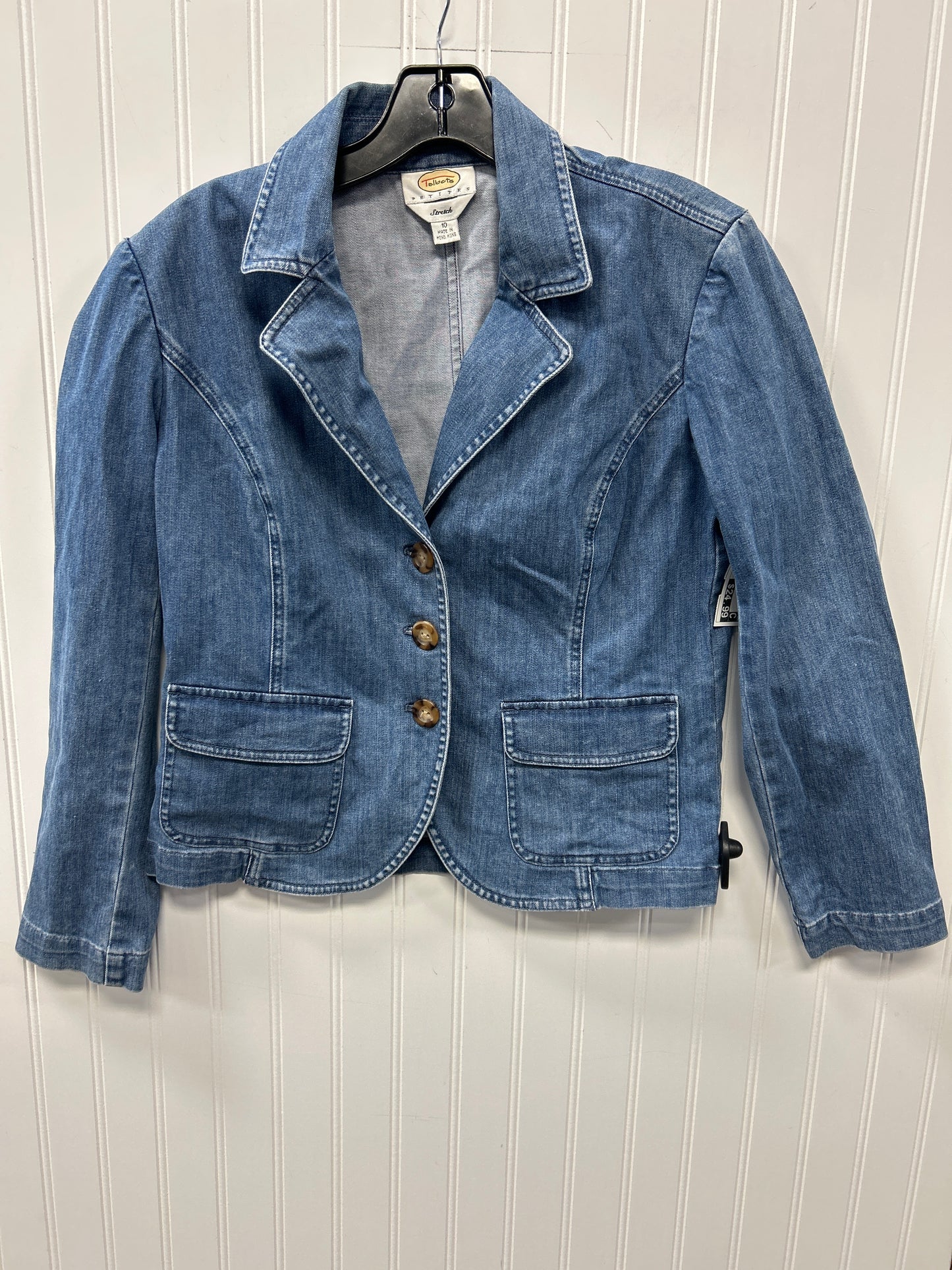 Jacket Denim By Talbots In Blue Denim, Size:10