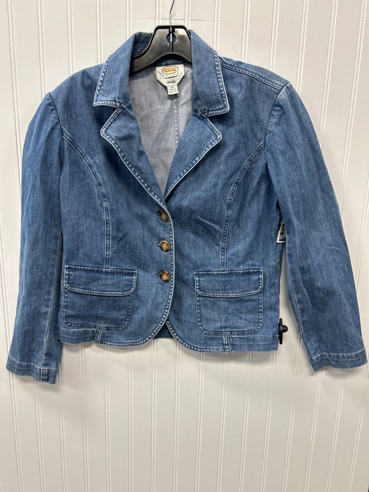 Jacket Denim By Talbots In Blue Denim, Size:10