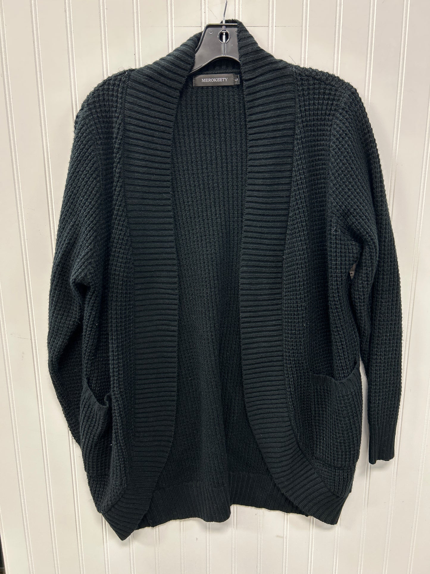 Sweater Cardigan By Merokeety In Black, Size:L