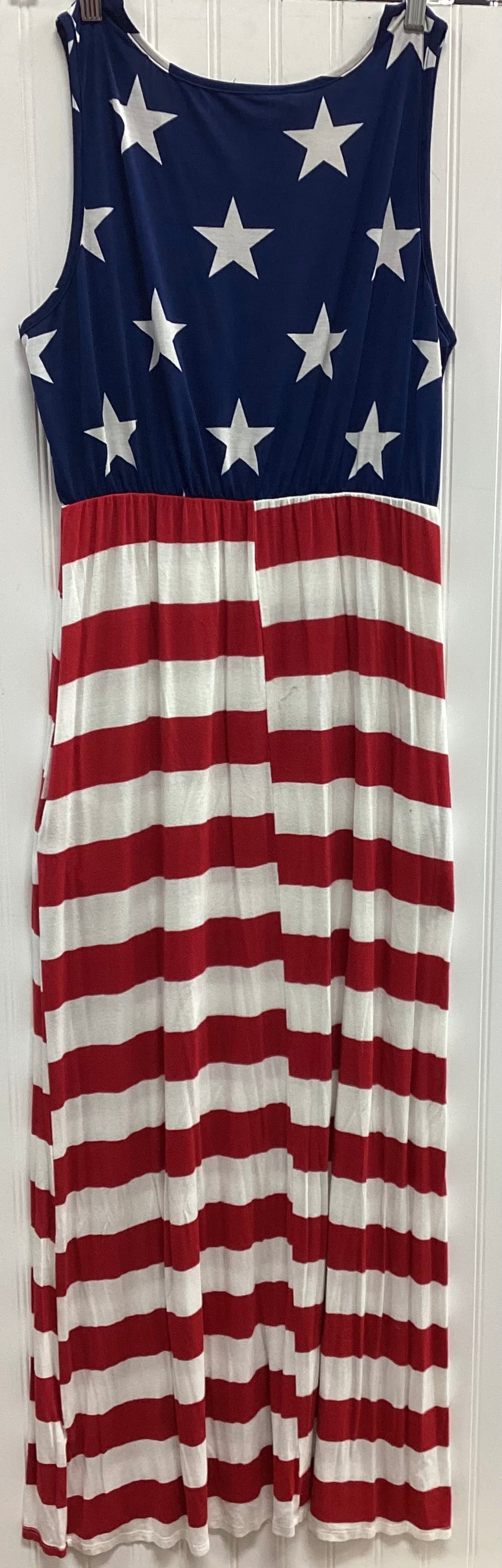 Dress Casual Maxi By Clothes Mentor In Blue & Red & White, Size:L