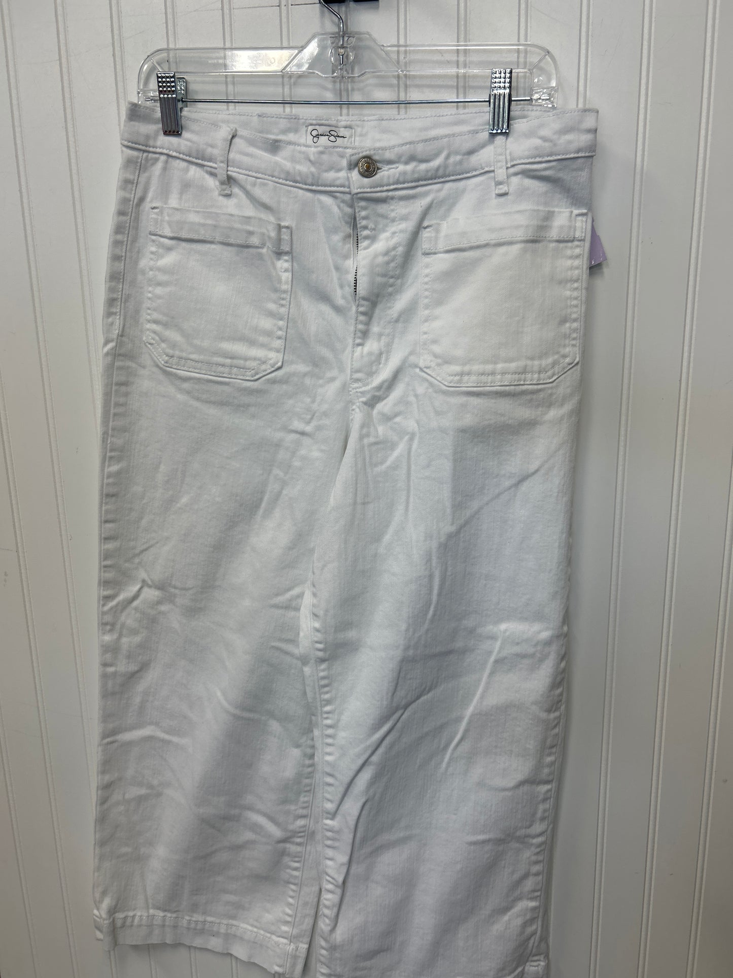 Jeans Cropped By Jessica Simpson In White Denim, Size:10
