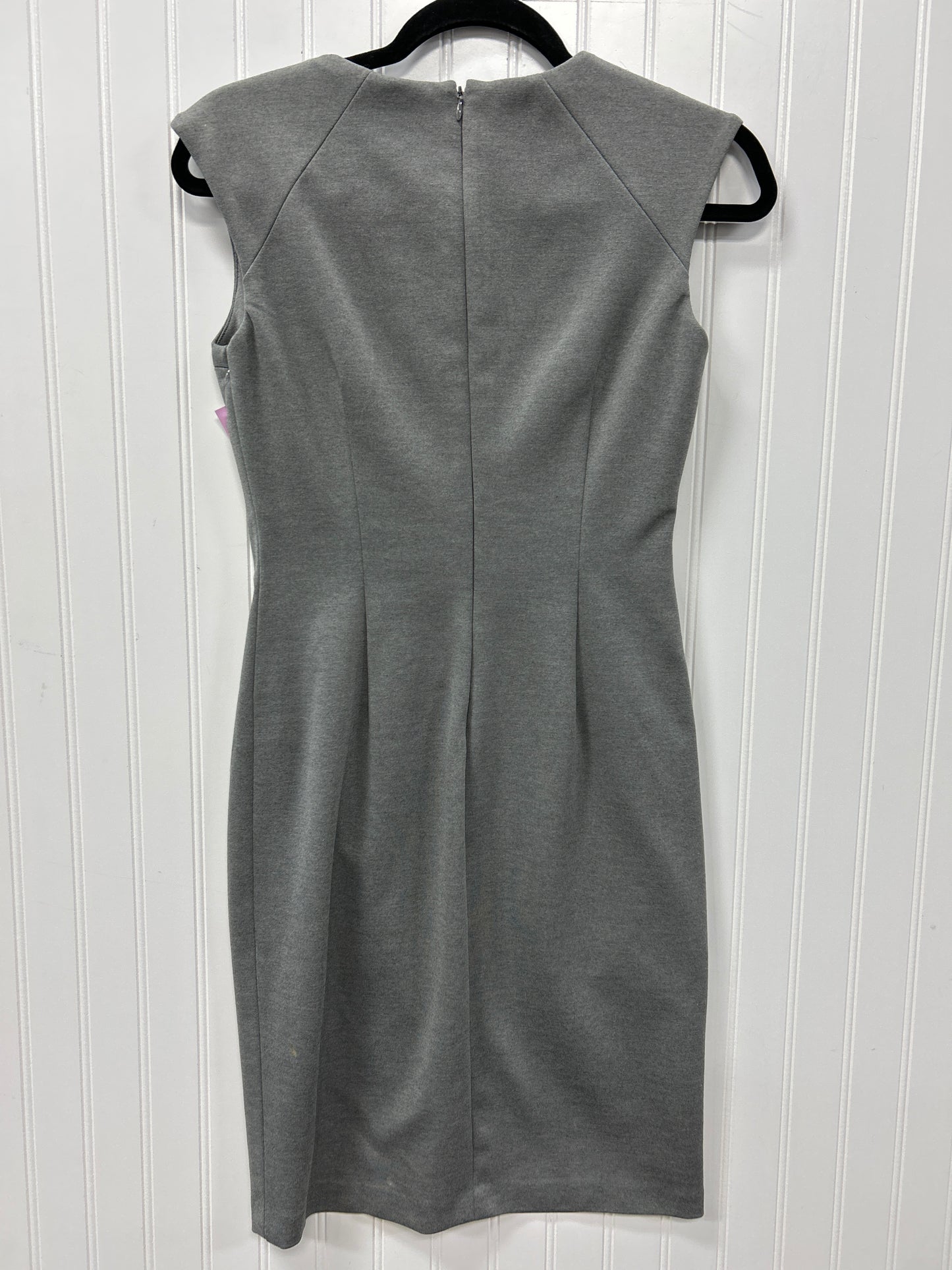 Dress Work By Calvin Klein In Grey, Size:2