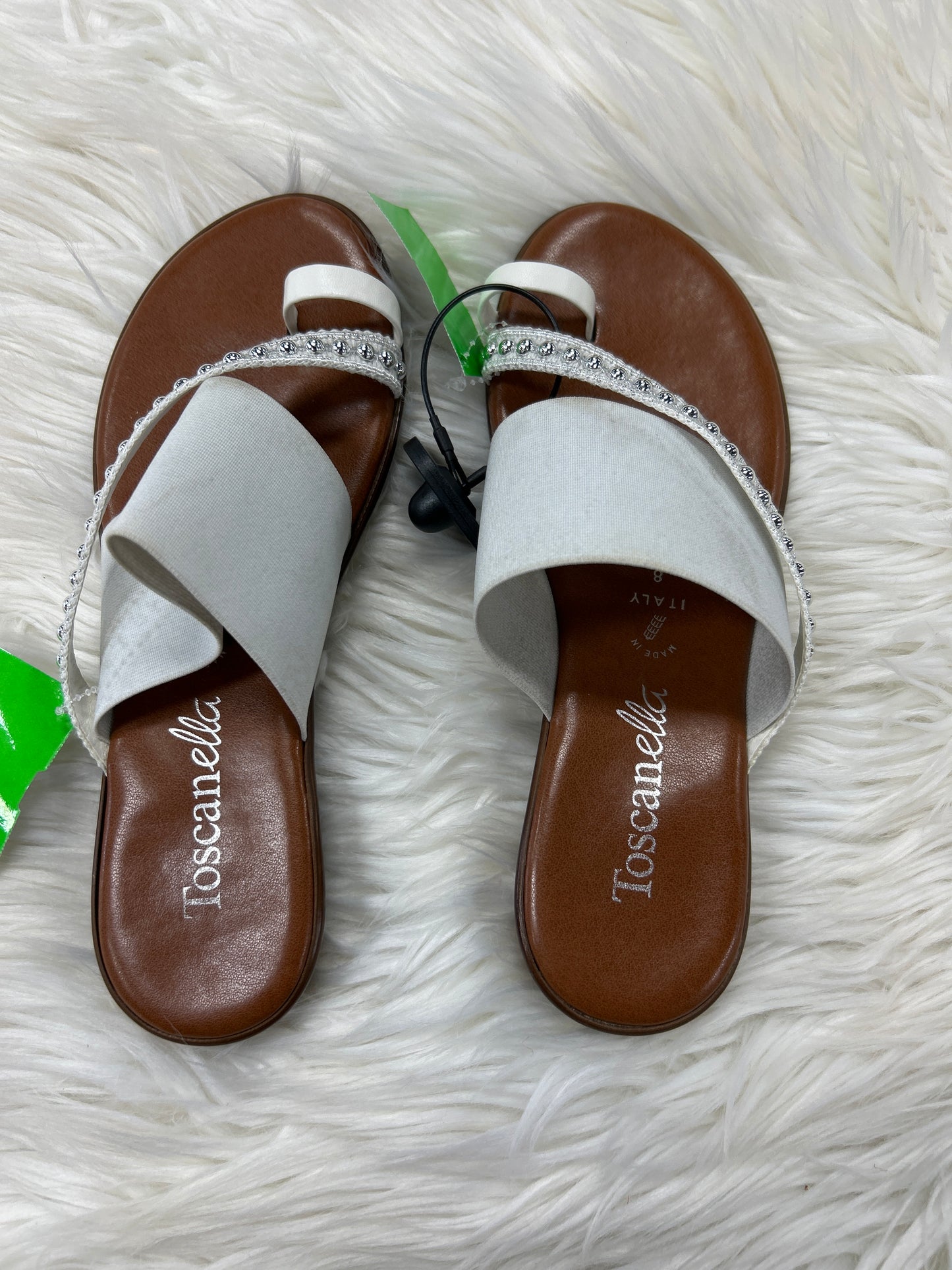 Sandals Flats By Toscanella In White, Size:8