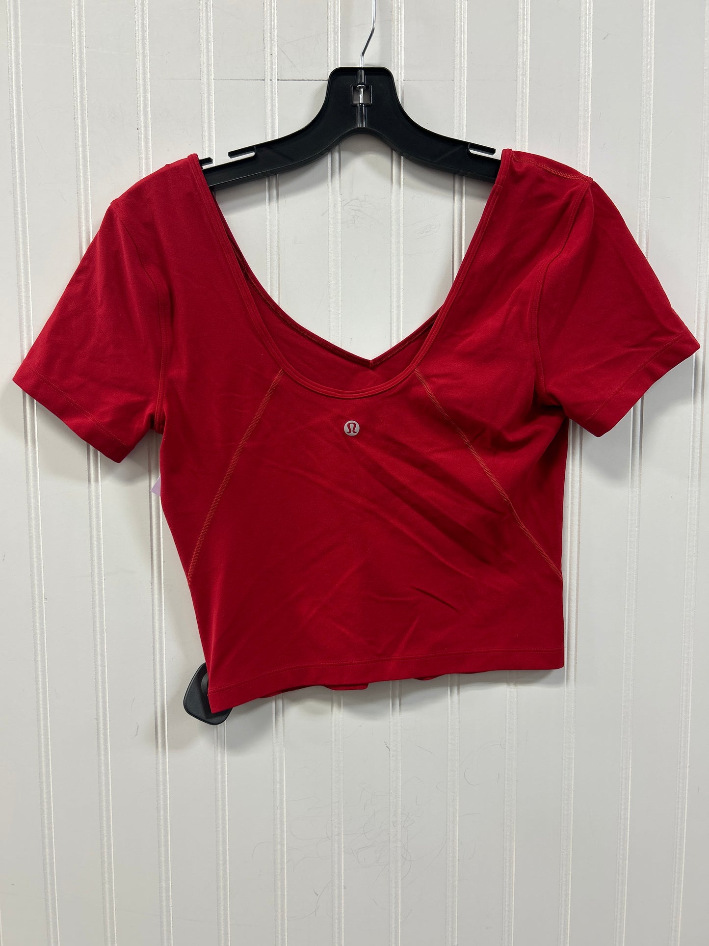 Athletic Top Ss By Lululemon In Red, Size:S