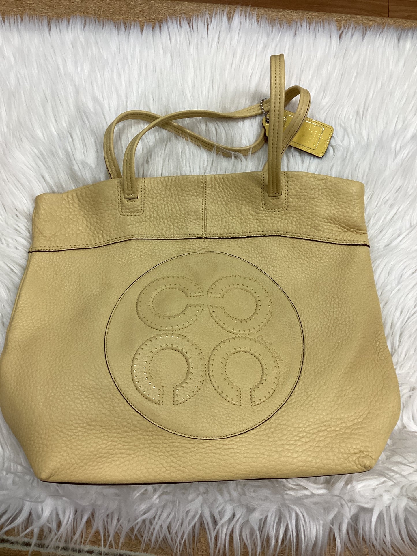 Tote Designer By Coach In Yellow, Size:Medium
