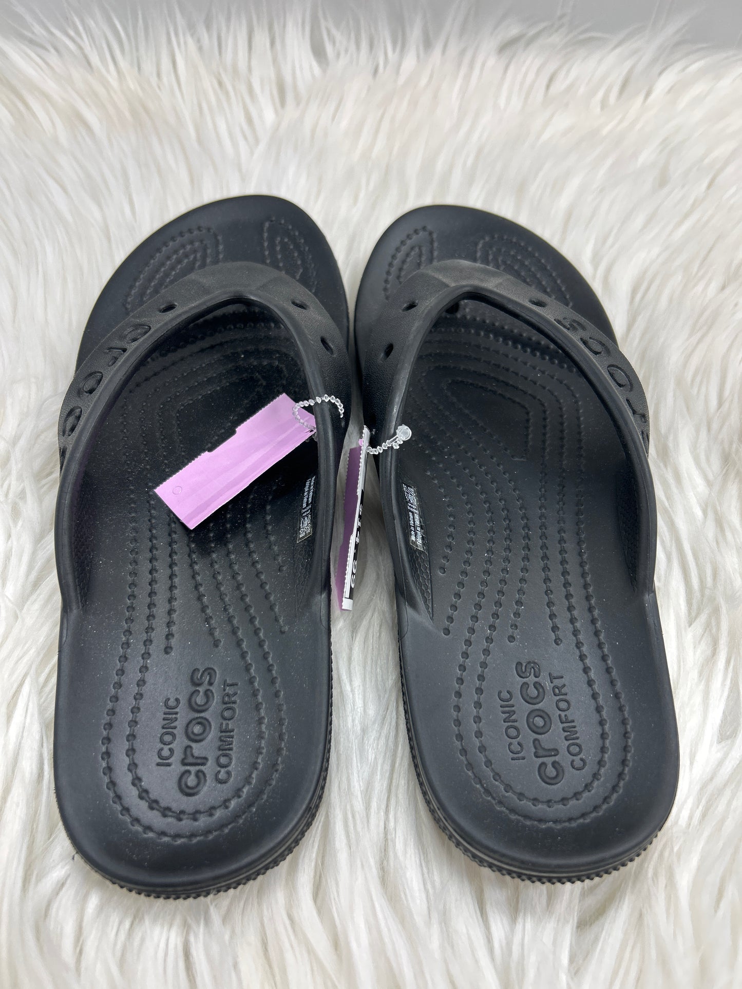 Sandals Flip Flops By Crocs In Black, Size:8