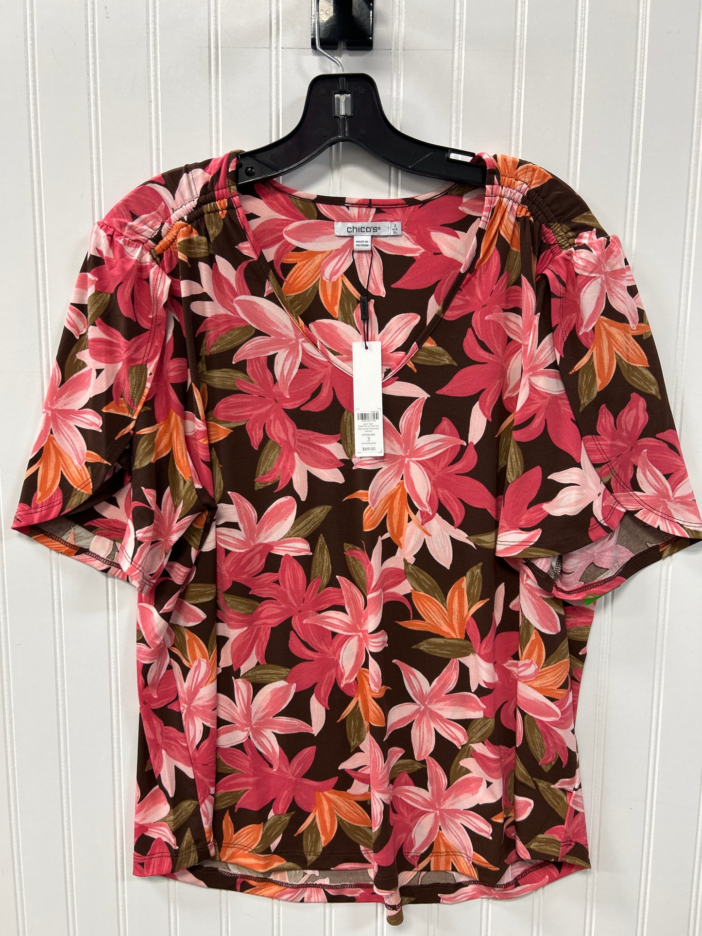 Top Ss By Chicos In Pink, Size:Xl