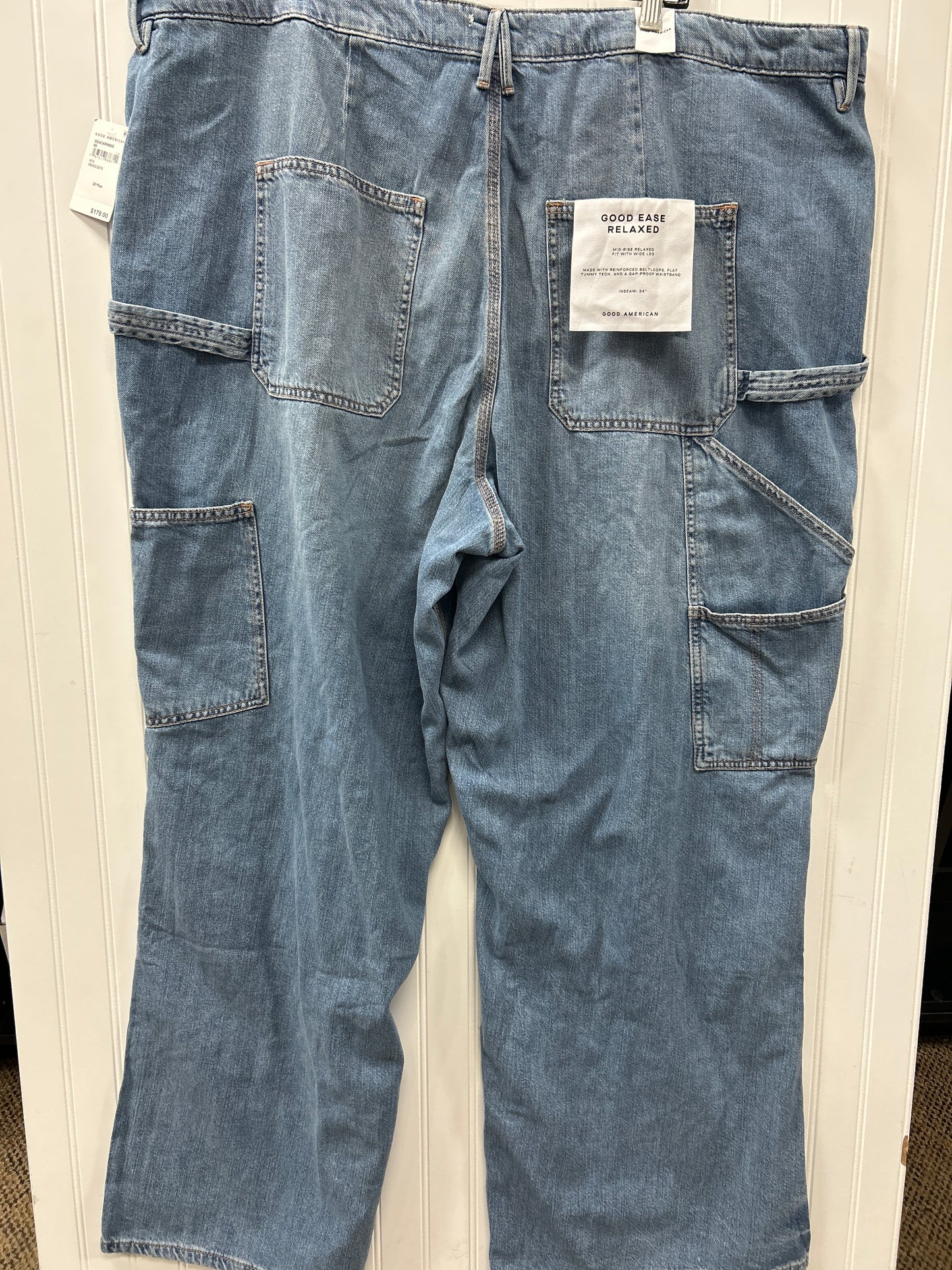 Jeans Wide Leg By Good American In Blue Denim, Size:22