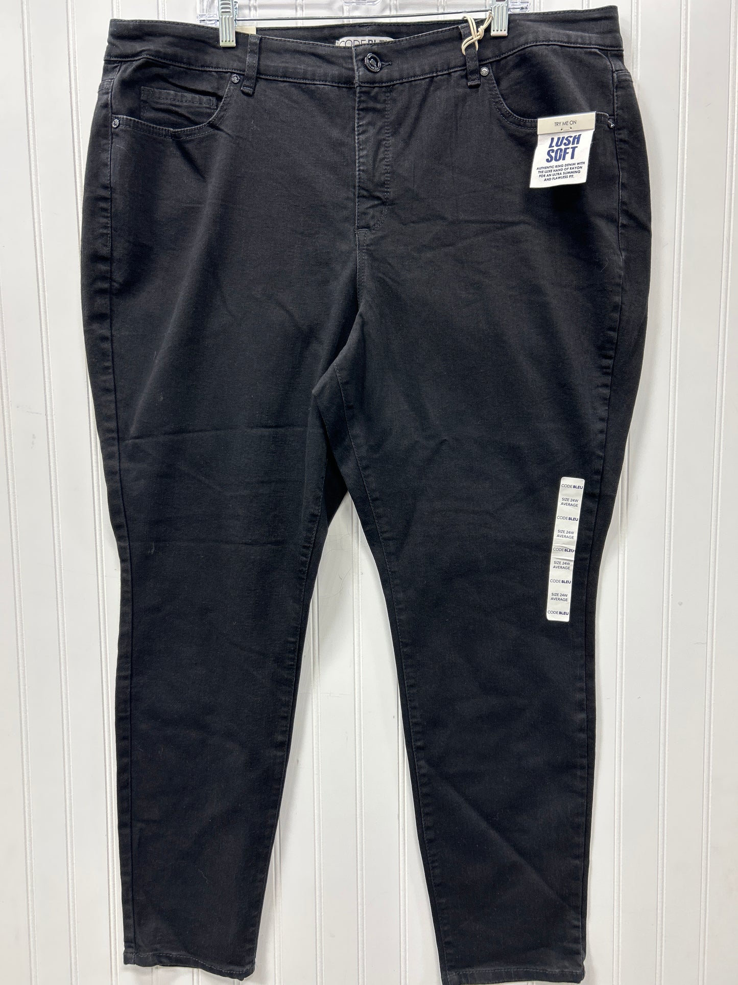 Jeans Skinny By Code Blue In Black Denim, Size:24