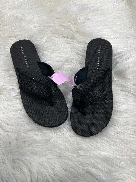 Sandals Flip Flops By Kelly And Katie In Black, Size:10