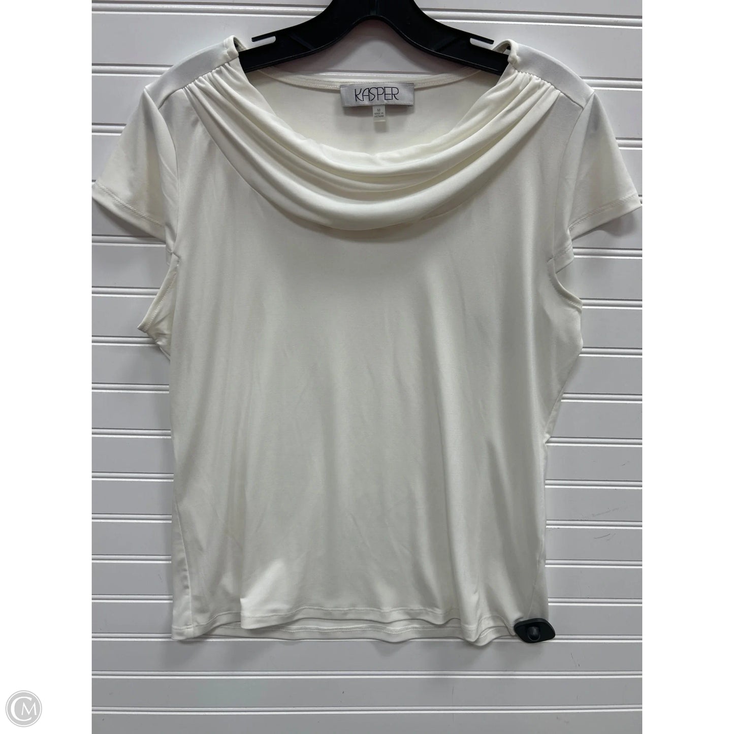 Top Short Sleeve By Kasper In Cream, Size: M