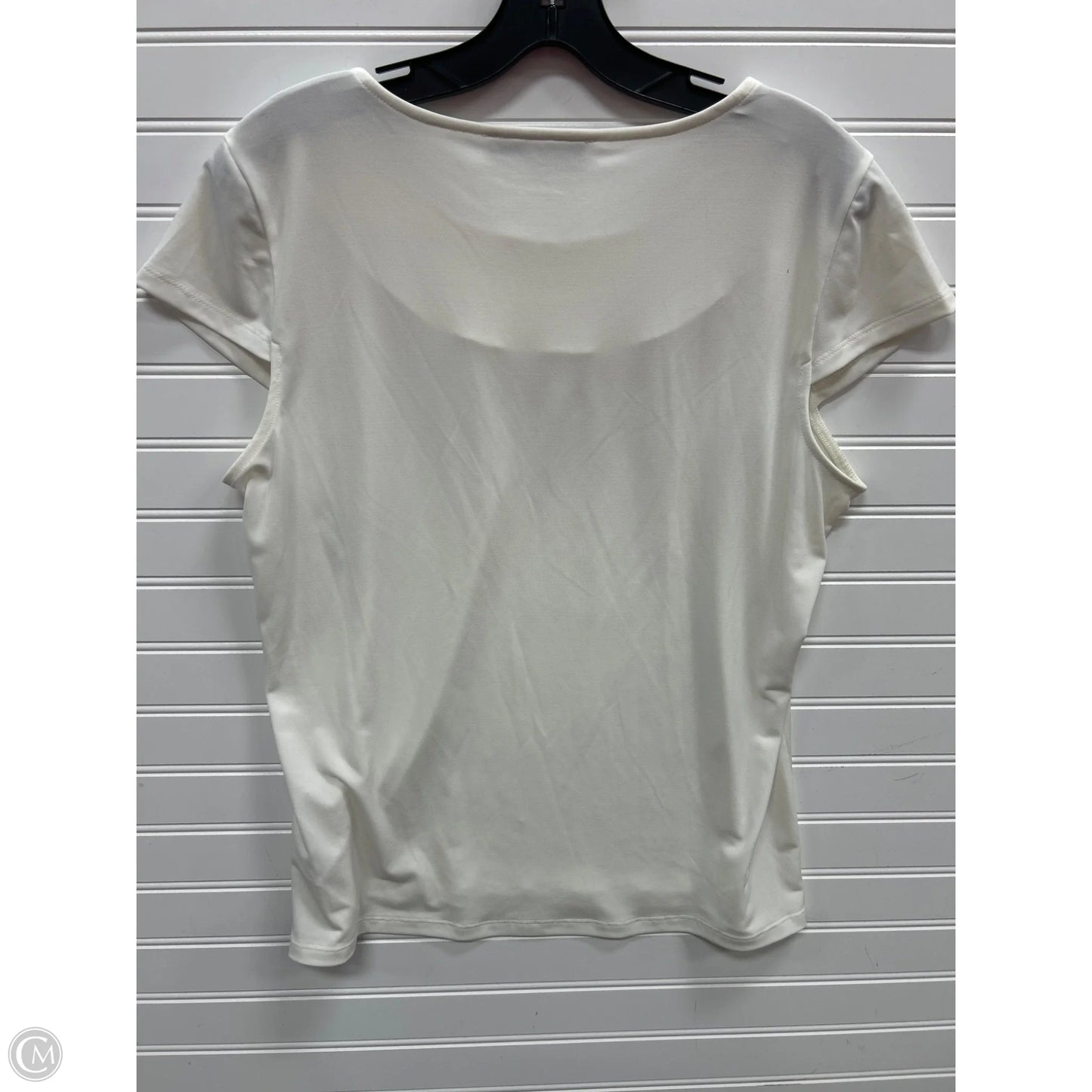 Top Short Sleeve By Kasper In Cream, Size: M