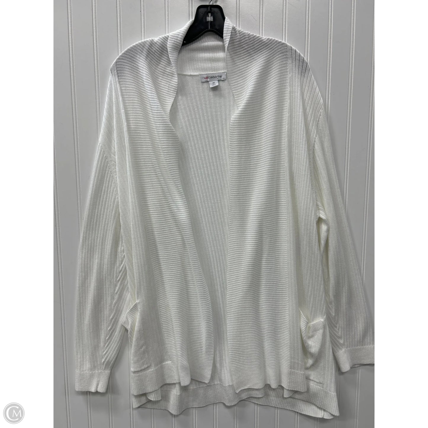 Cardigan By Liz Claiborne In White, Size: 2x