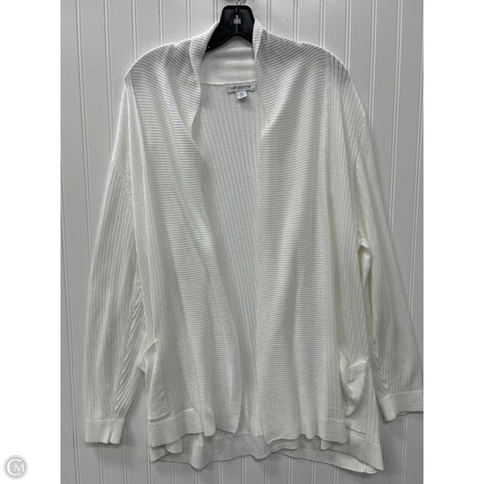 Cardigan By Liz Claiborne In White, Size: 2x