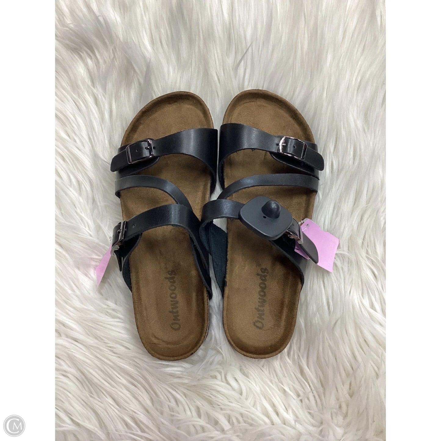 Sandals Flats By Clothes Mentor In Black & Brown, Size: 10