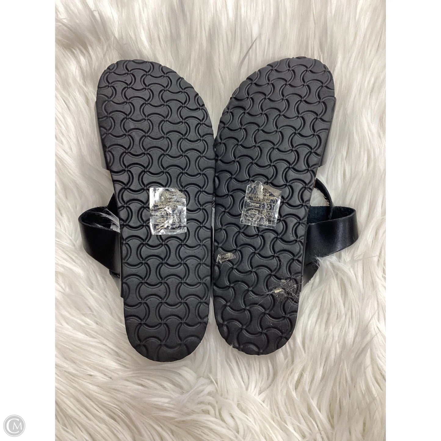 Sandals Flats By Clothes Mentor In Black & Brown, Size: 10