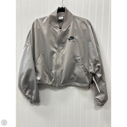 Athletic Jacket By Nike Apparel In Grey, Size: M