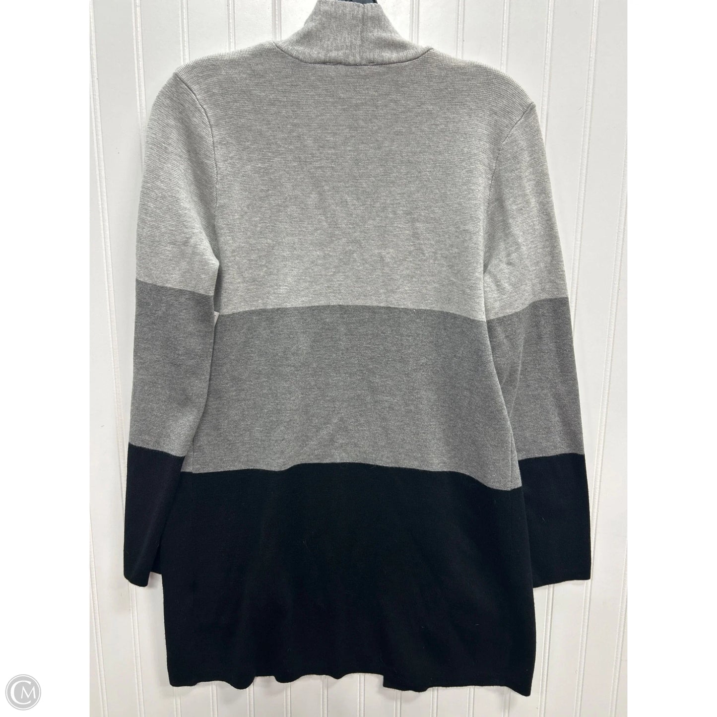 Sweater Cardigan By Cyrus In Black & Grey, Size: M