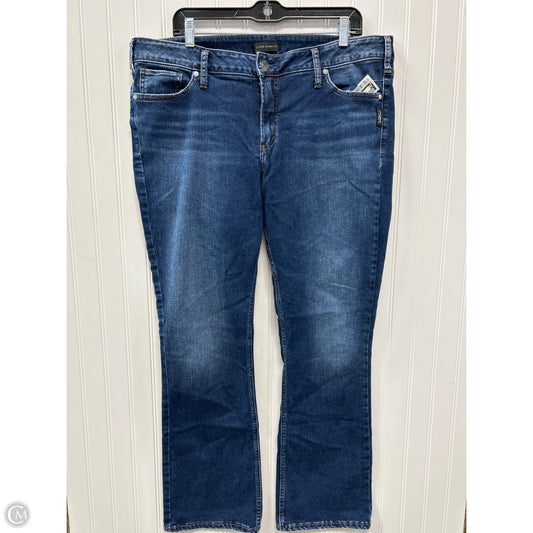 Jeans Boot Cut By Silver In Blue Denim, Size: 18