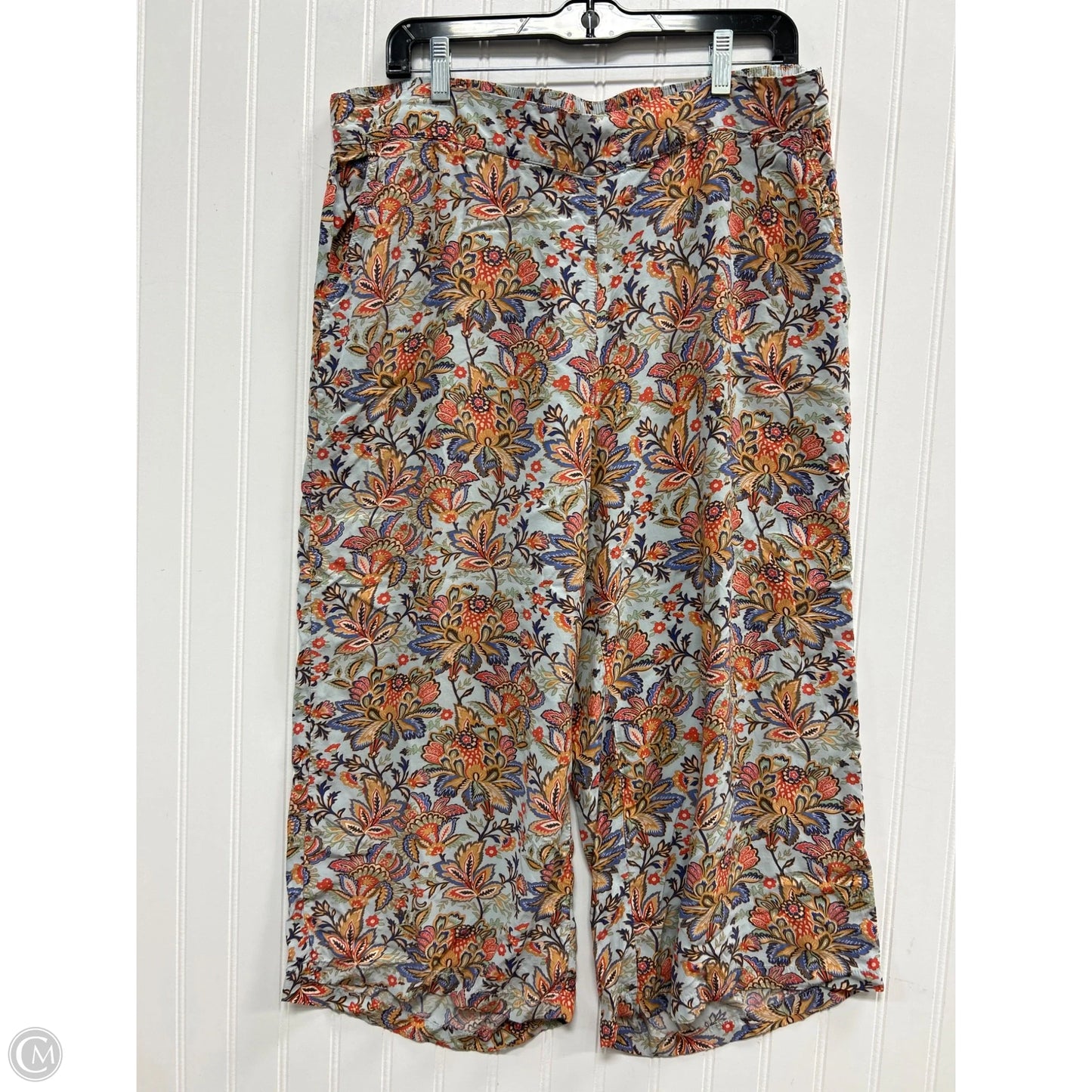 Pants Linen By Tahari In Floral Print, Size: 1x
