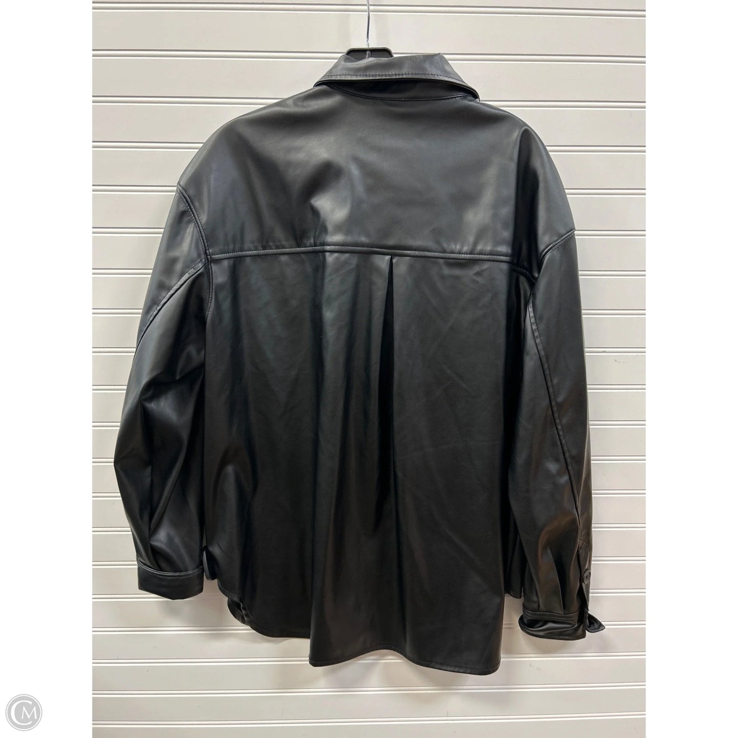 Jacket Leather By American Eagle In Black, Size: M