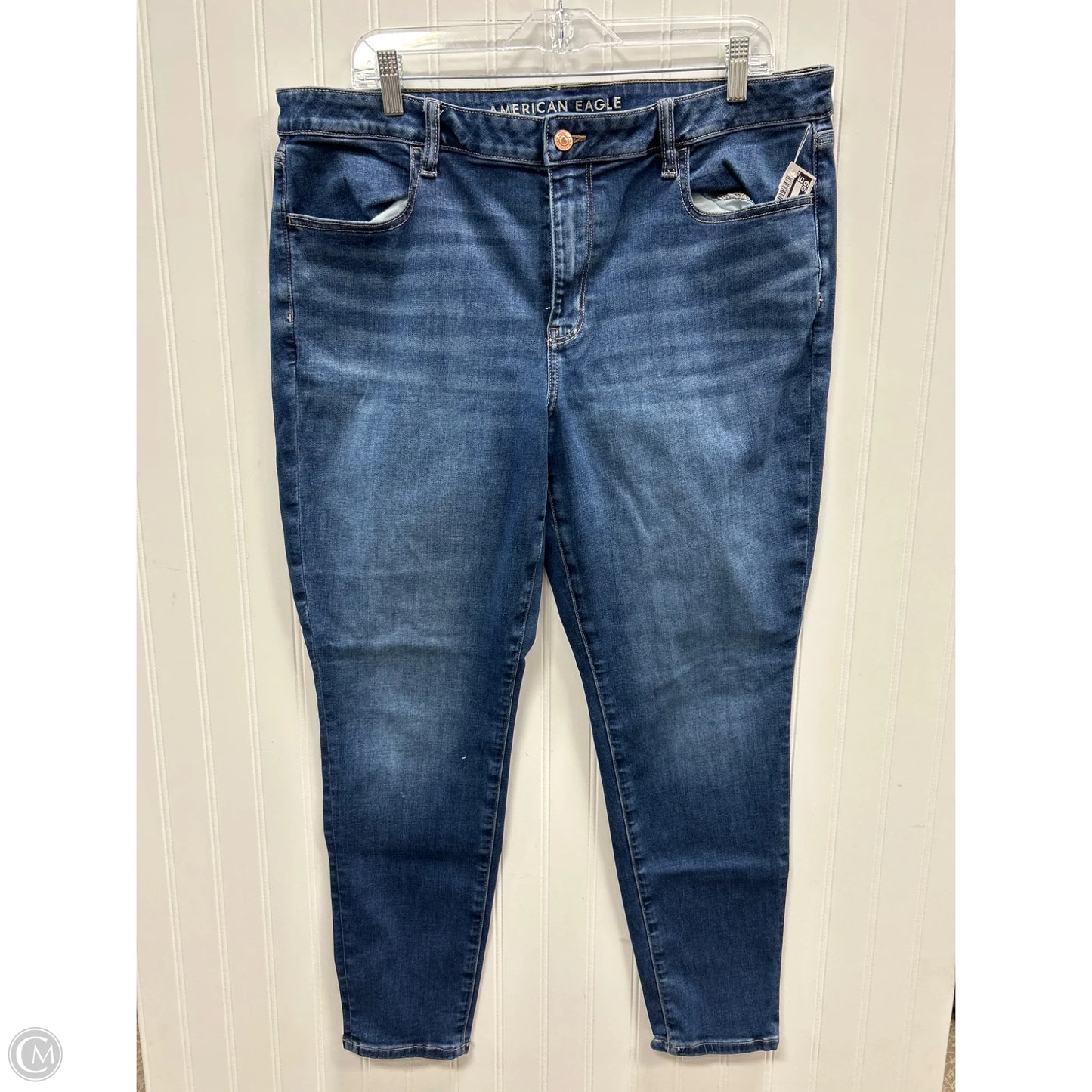 Jeans Straight By American Eagle In Blue Denim, Size: 18