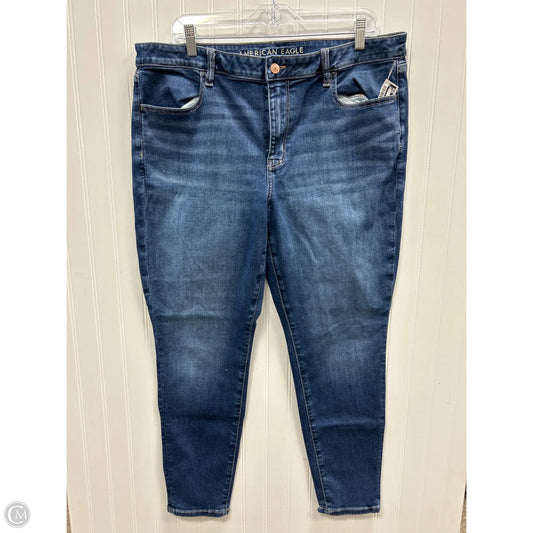 Jeans Straight By American Eagle In Blue Denim, Size: 18