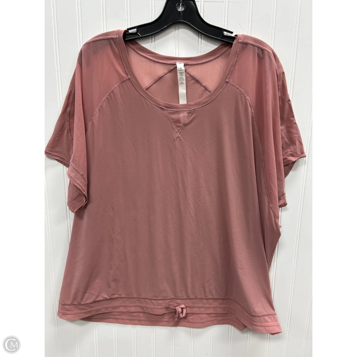 Athletic Top Short Sleeve By Lululemon In Pink, Size: 10