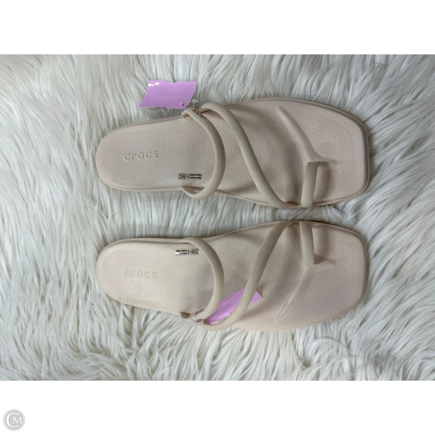Sandals Flip Flops By Crocs In Cream, Size: 9