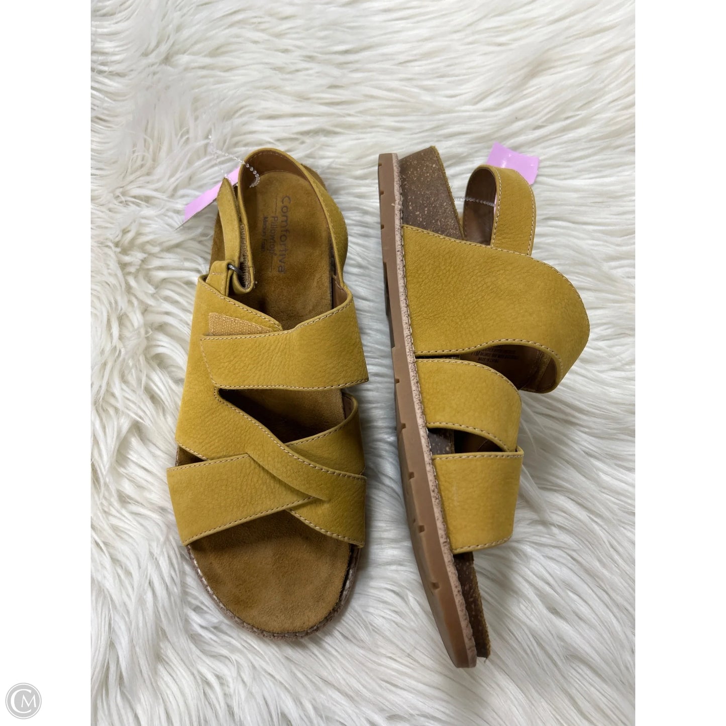 Sandals Flats By Comfortiva In Yellow, Size: 11