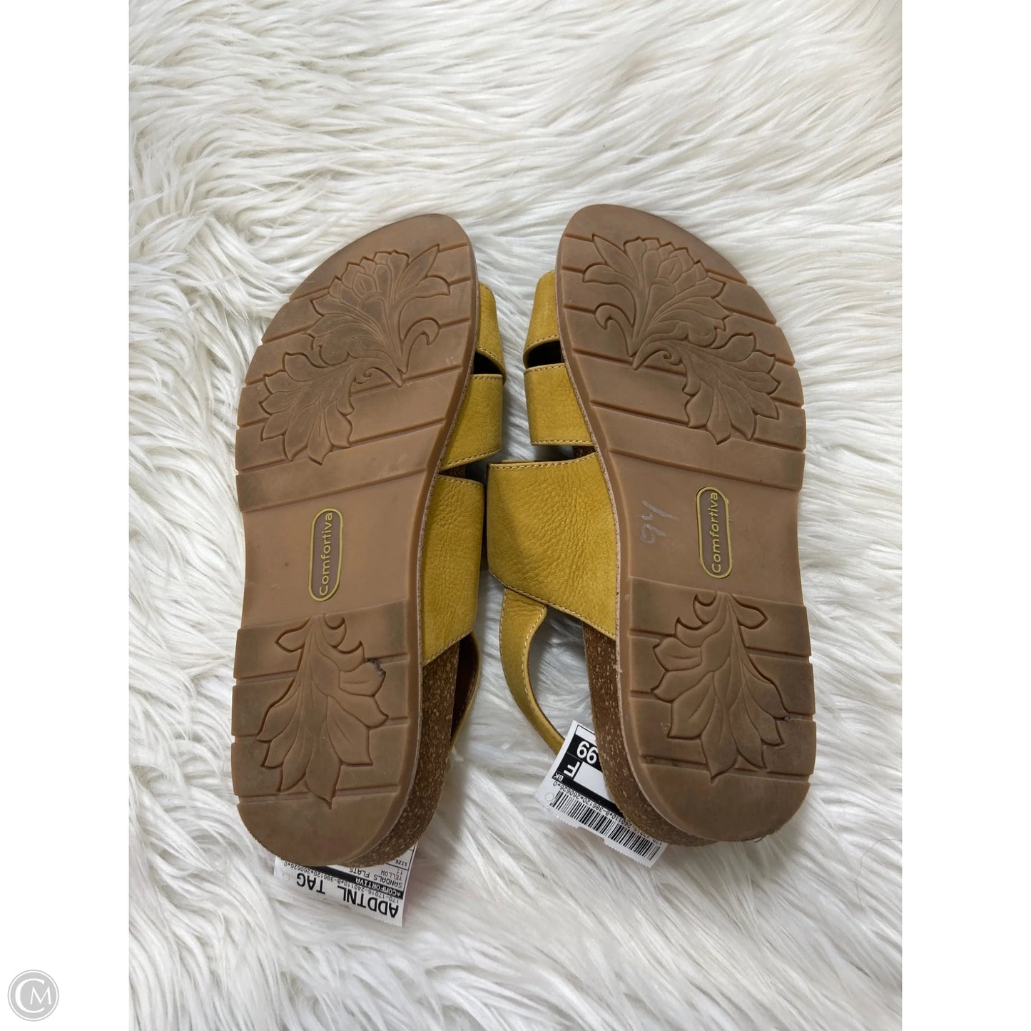 Sandals Flats By Comfortiva In Yellow, Size: 11
