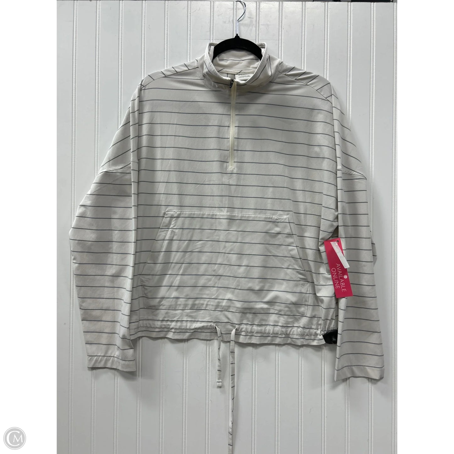Athletic Top Long Sleeve Collar By Prana In White, Size: M