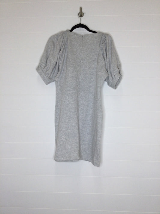 Grey & White Dress Casual Midi Express, Size S